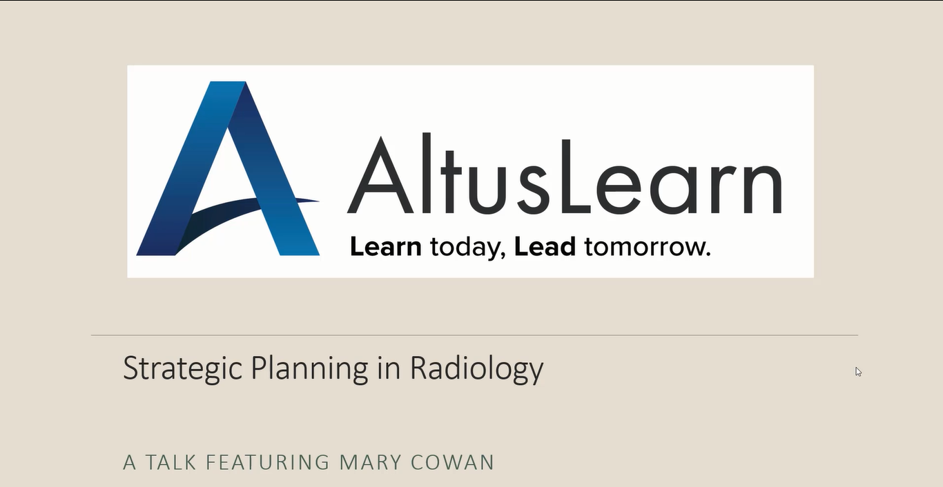 Strategic Planning in Radiology (CE ARRT)